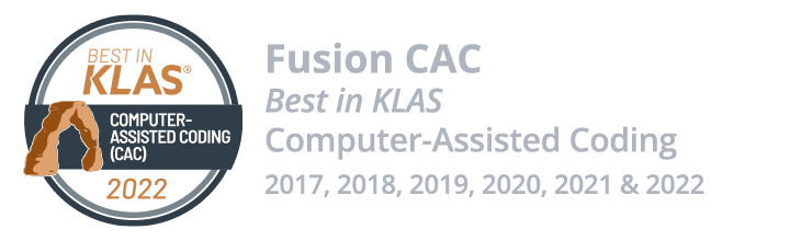 Fusion CAC - Best in KLAS - Computer-Assisted Coding - 2017 2018 2019 2020 2021
